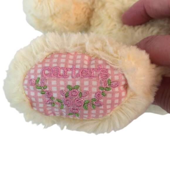 Carters Yellow Teddy Bear Musical Lullaby Wind Up Plush 10" Pink Gingham Works - Picture 3 of 8